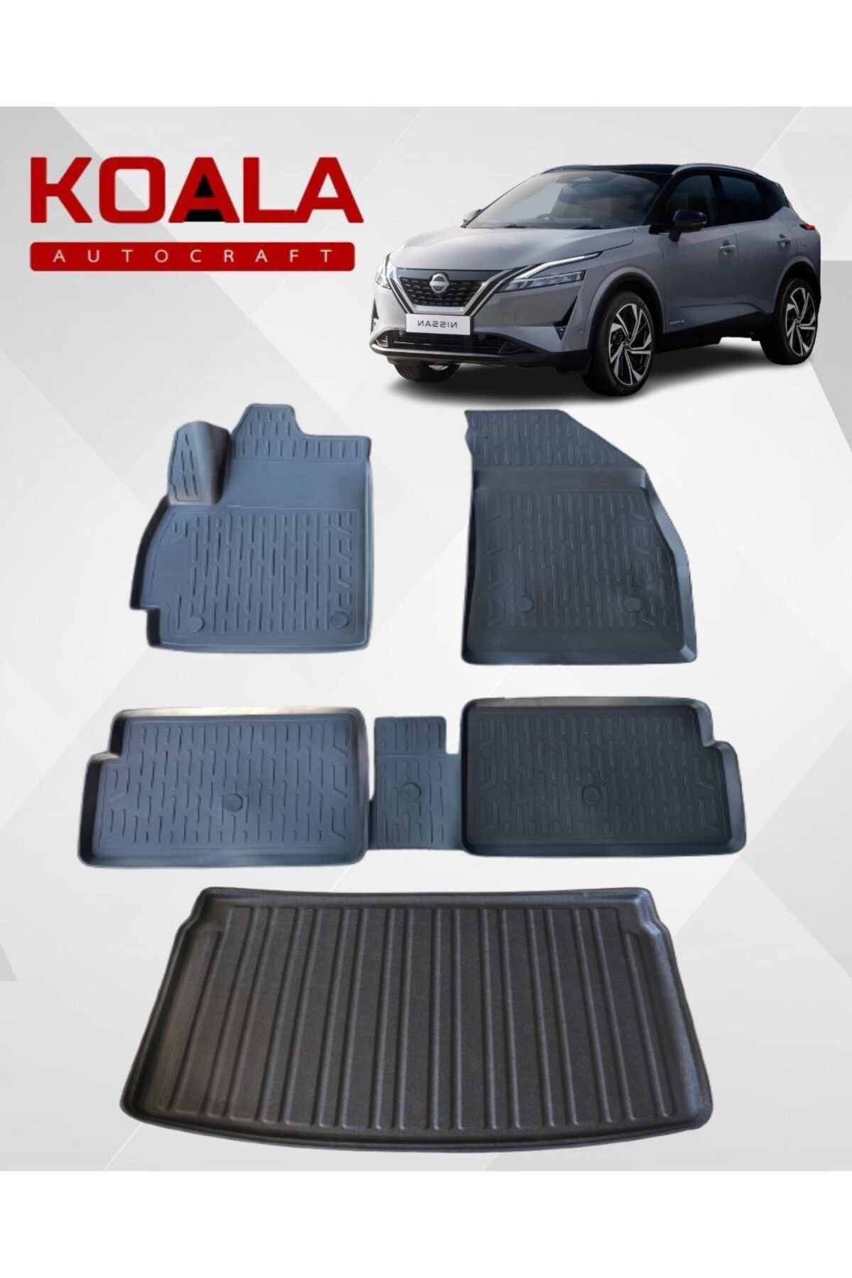 KoalaOtoTekstil NISSAN QASHQAI E-POWER (2022+..) Ile Uyumlu - Araca Özel Paspas (Bagaj Havuzu ÜST Kademe İçindir)
