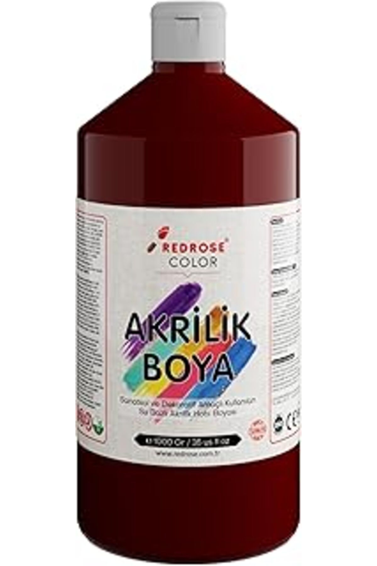 Qedii Red Rose Bordo Akrilik Boya 1000 Gr