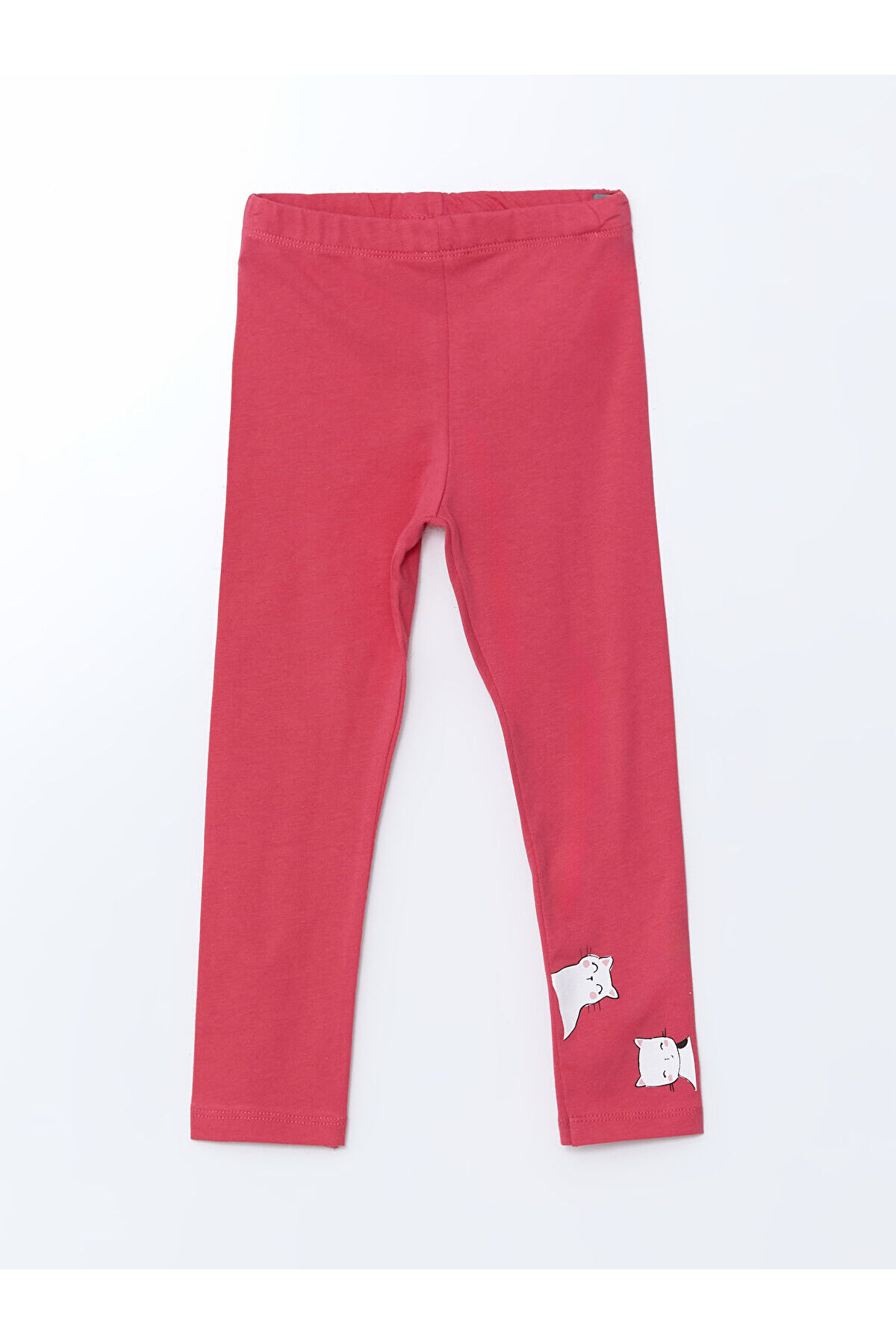 LC Waikiki Meral Collection Fuşya Bisiklet Yaka Baskılı Kız Çocuk Tayt 2'li fotoğrafı 3 (önizleme)