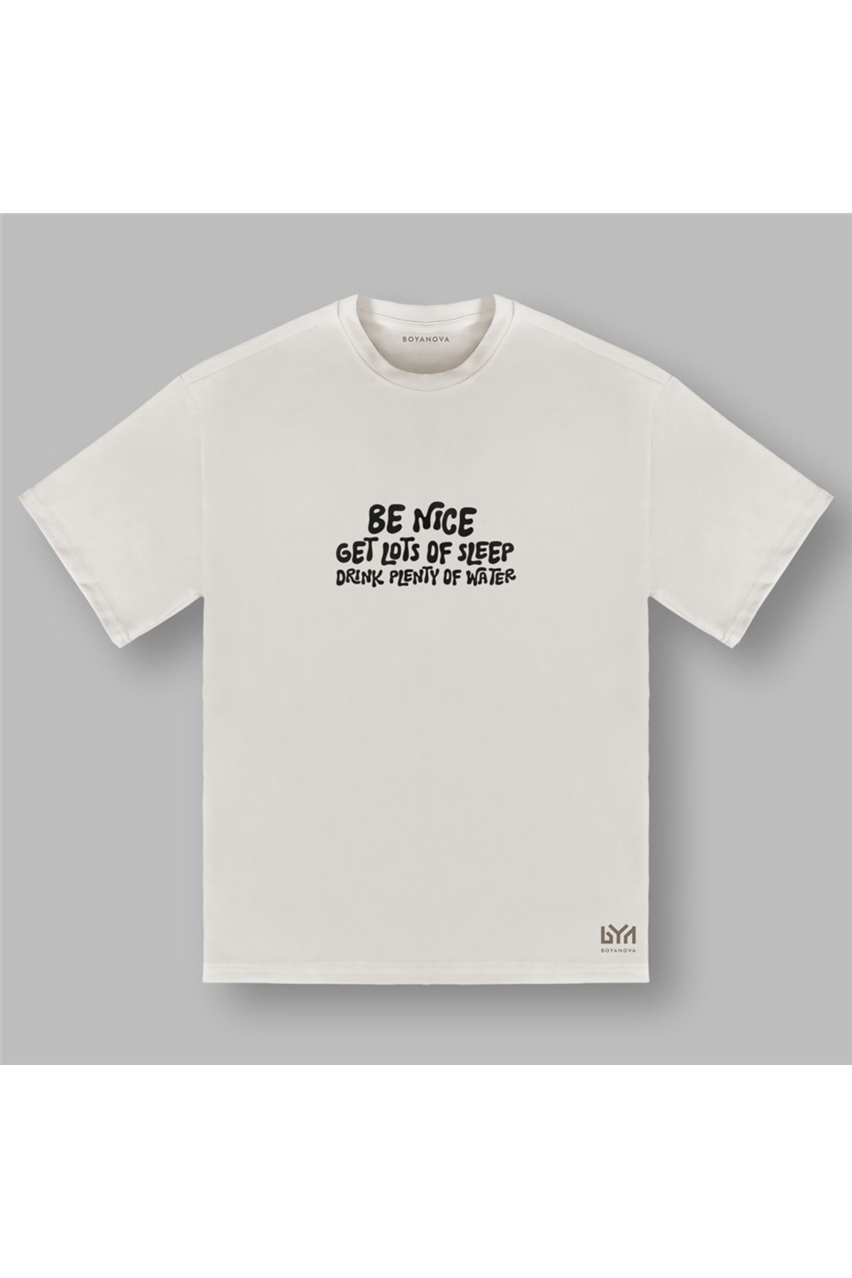 BOYANOVA Be Nice Kadın Oversize Şeker Tişört