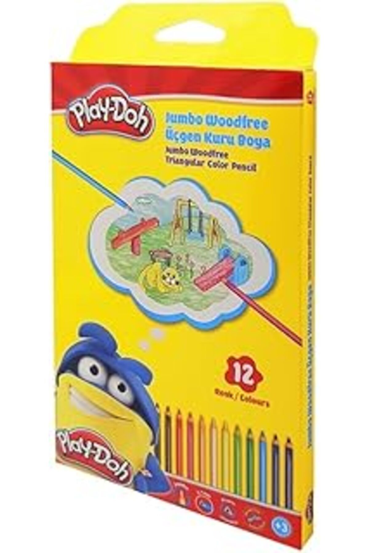 Qedii Play-Doh Woodfree Üçgen Kuruboya 12'Li