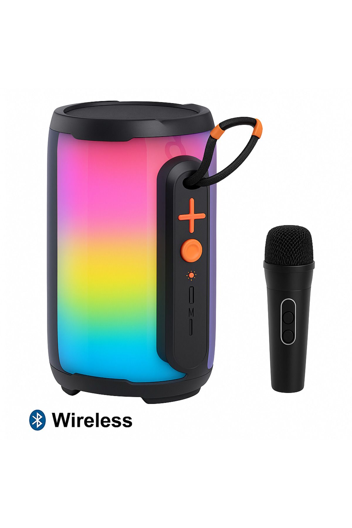 1000 çeşit hediye dünyası PLUSE 6+ RGB Işıklı Bluetooth Kablosuz Hoparlör 12 Saat Şarj - Mikrofon Hediyeli
