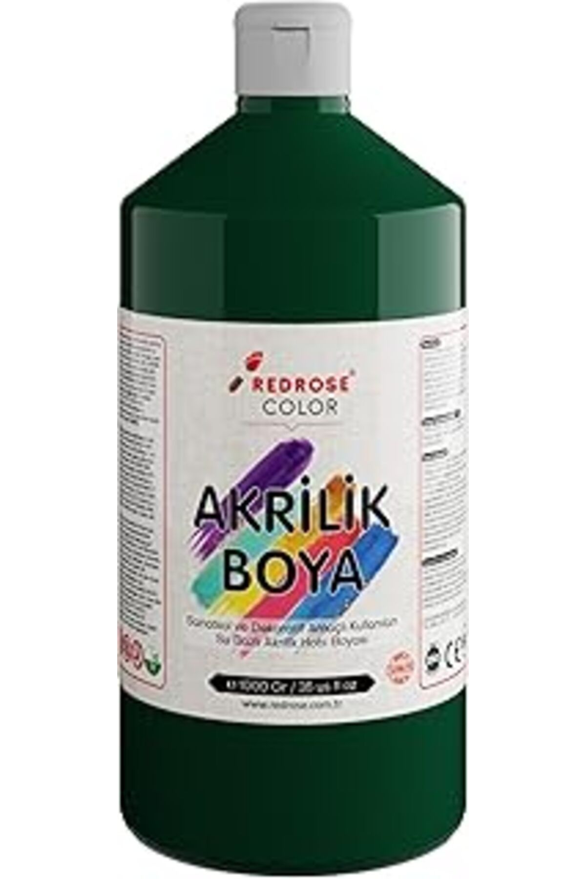 Qedii Red Rose Koyu Yeşil Akrilik Boya 1000 Gr