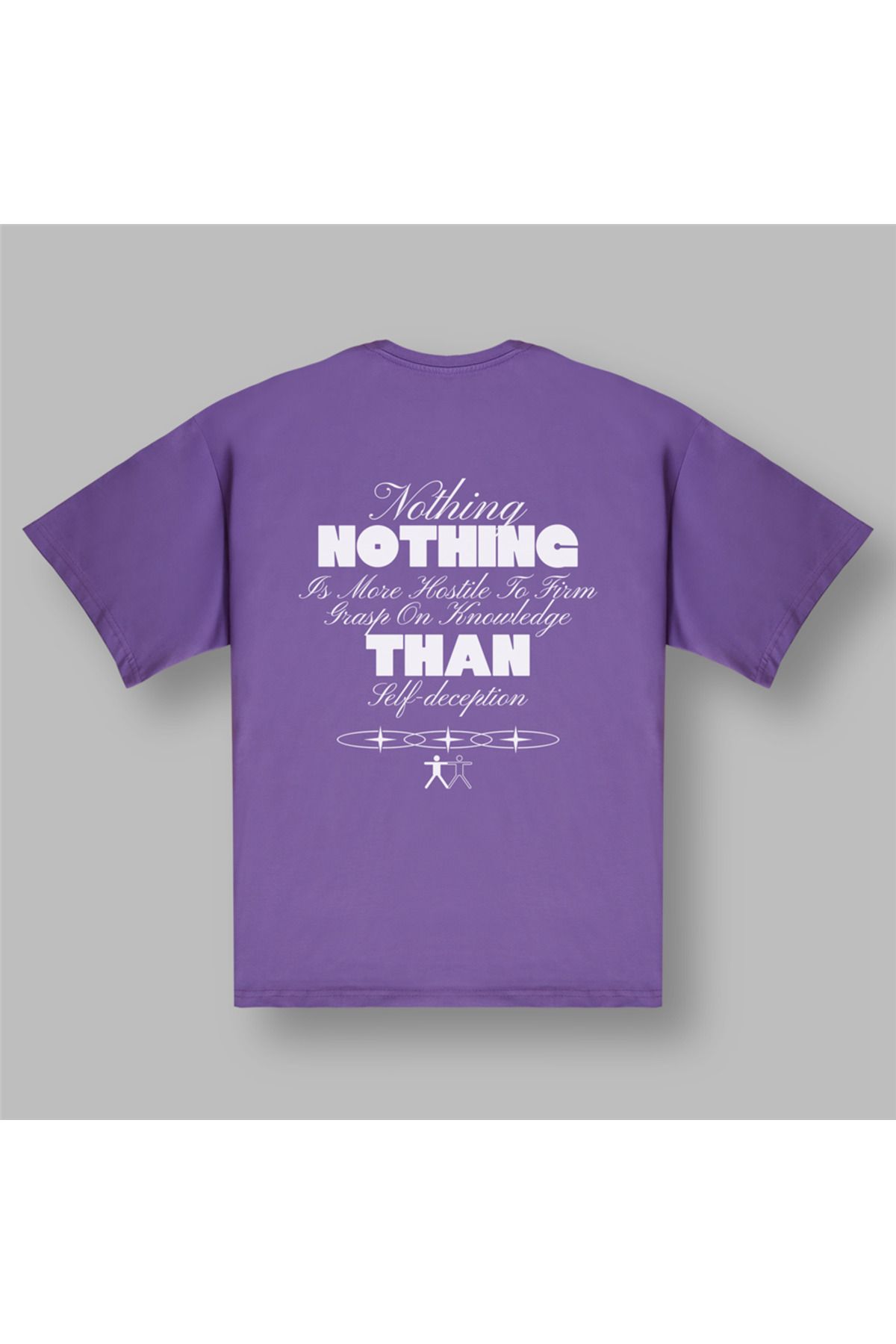 BOYANOVA Nothing Is More Hostile Kadın Oversize Mor Tişört