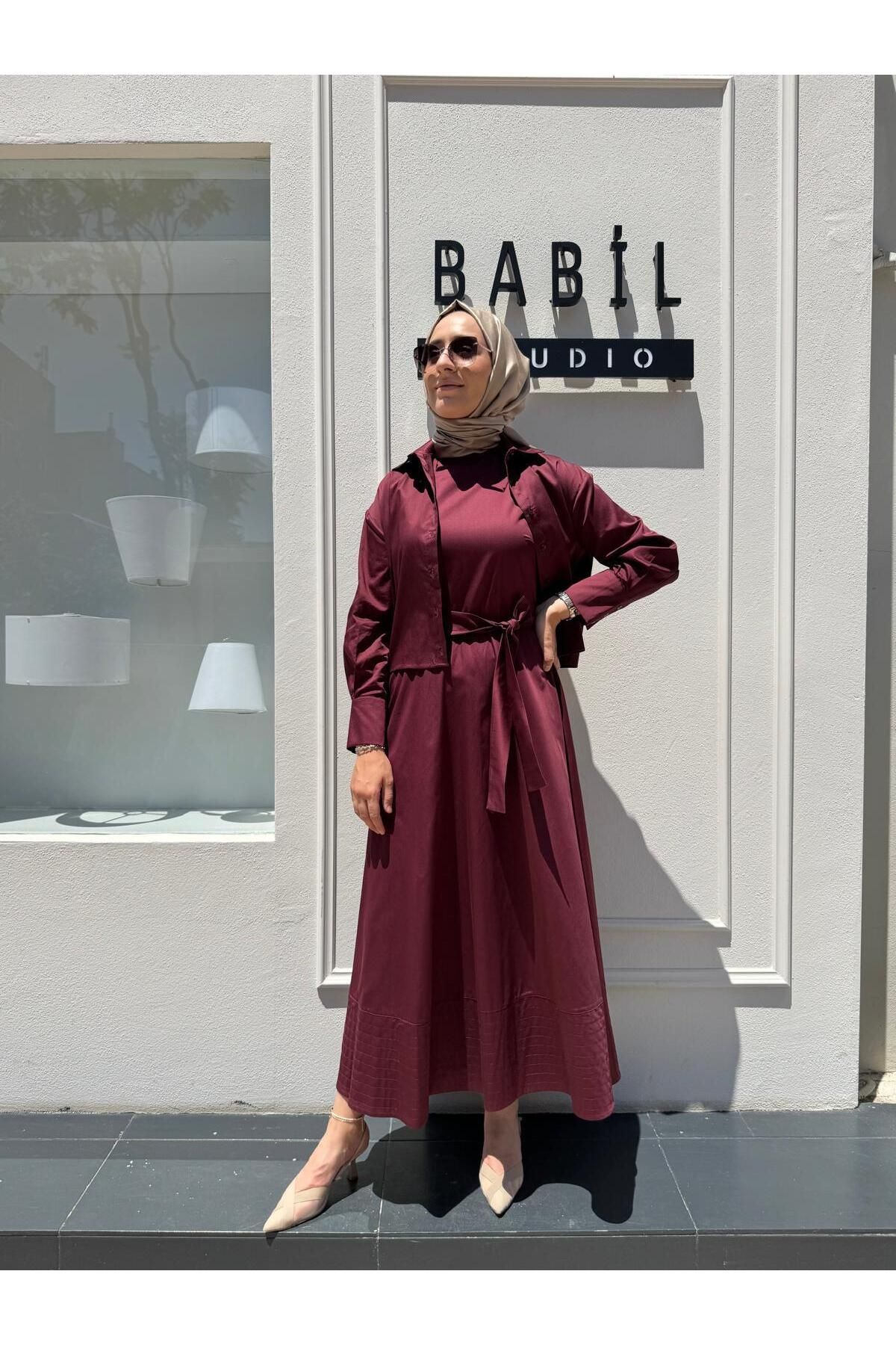 TERZİ DÜKKANI TD3609 Spor Dikişli Kadın Kolsuz Elbise Bordo