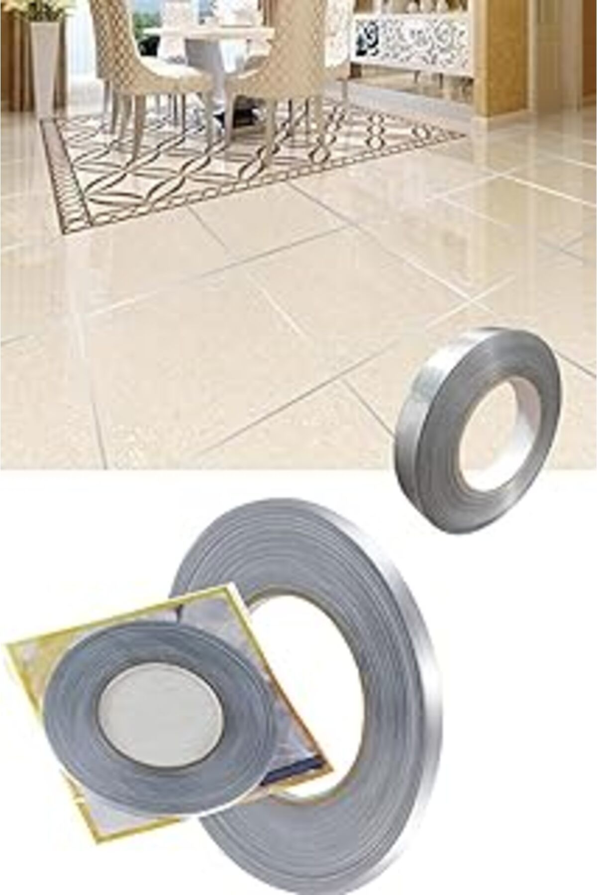 NETWORK ART Mobee 1 Cm 50 Metre Gri Fayans Arası Şerit Bant 1420