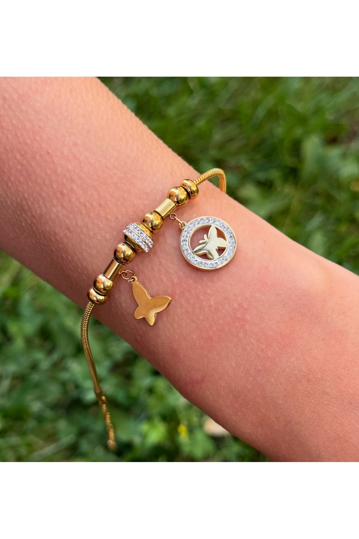 ARMELİA ACCESORİES Armelia Accessories Kelebek Figürlü Taş Detaylı Bileklik