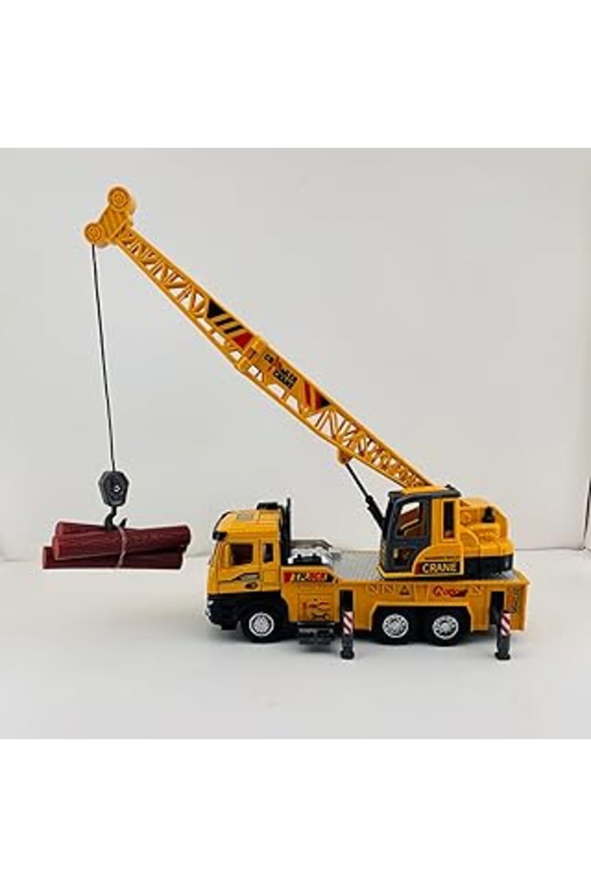 Mu Art Ahşap Oyuncak Metal Kasa Sesli Ve Işıklı Çek Bırak İnşaat Araçları Serisi Kule Vinç Kepçe 30 Cm (Kule Vin