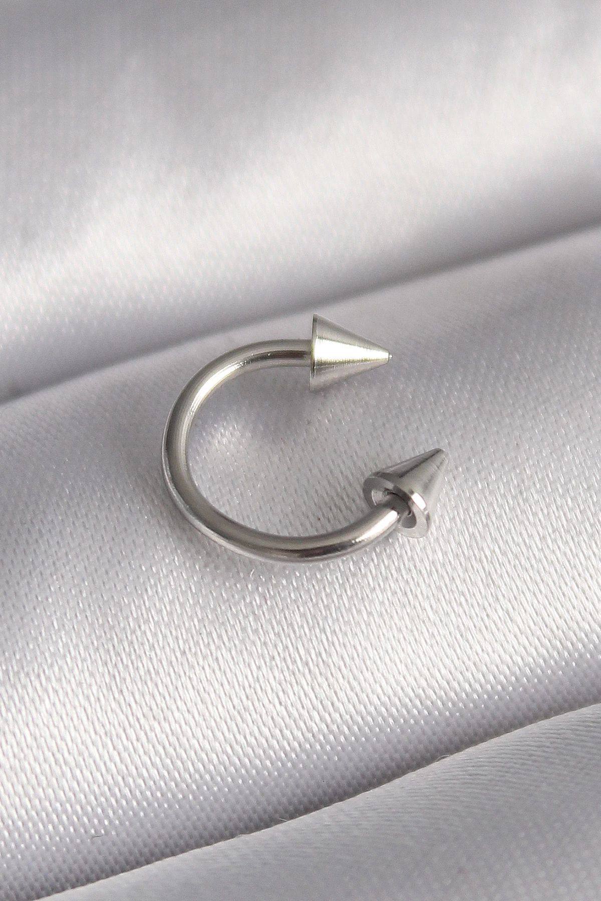 CANSA 316L Çelik Gümüş Renk Halka Çivi Model Kadın Piercing
