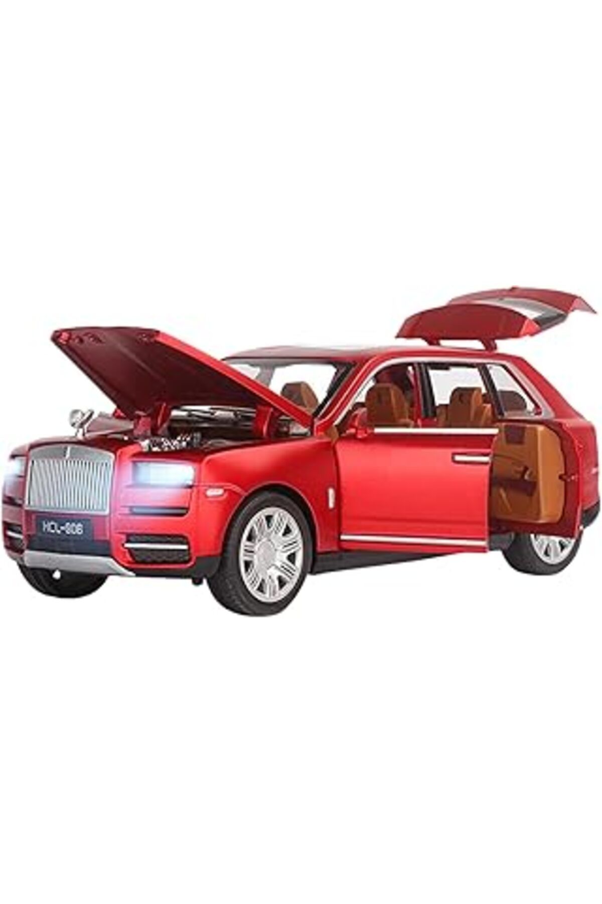 Mu Art Ahşap Oyuncak Metal Buhar Atan Led Işıklı Ses Efektli 1:22 Ölçek Rolls Royce Model Jip Araba Diecast Kole