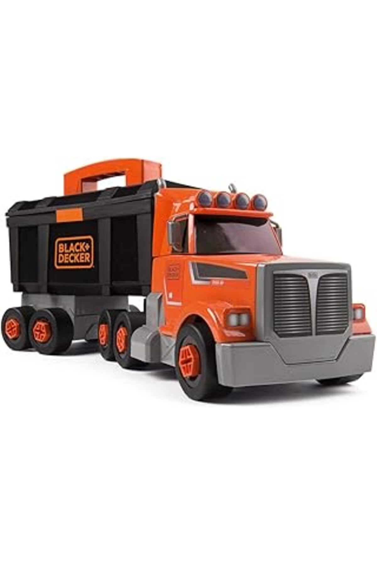 Mu Art Ahşap Smoby, 360175, Black & Decker Vinçli Kamyon, Oyuncak Alet Çantası, Black & Decker Crane Truck