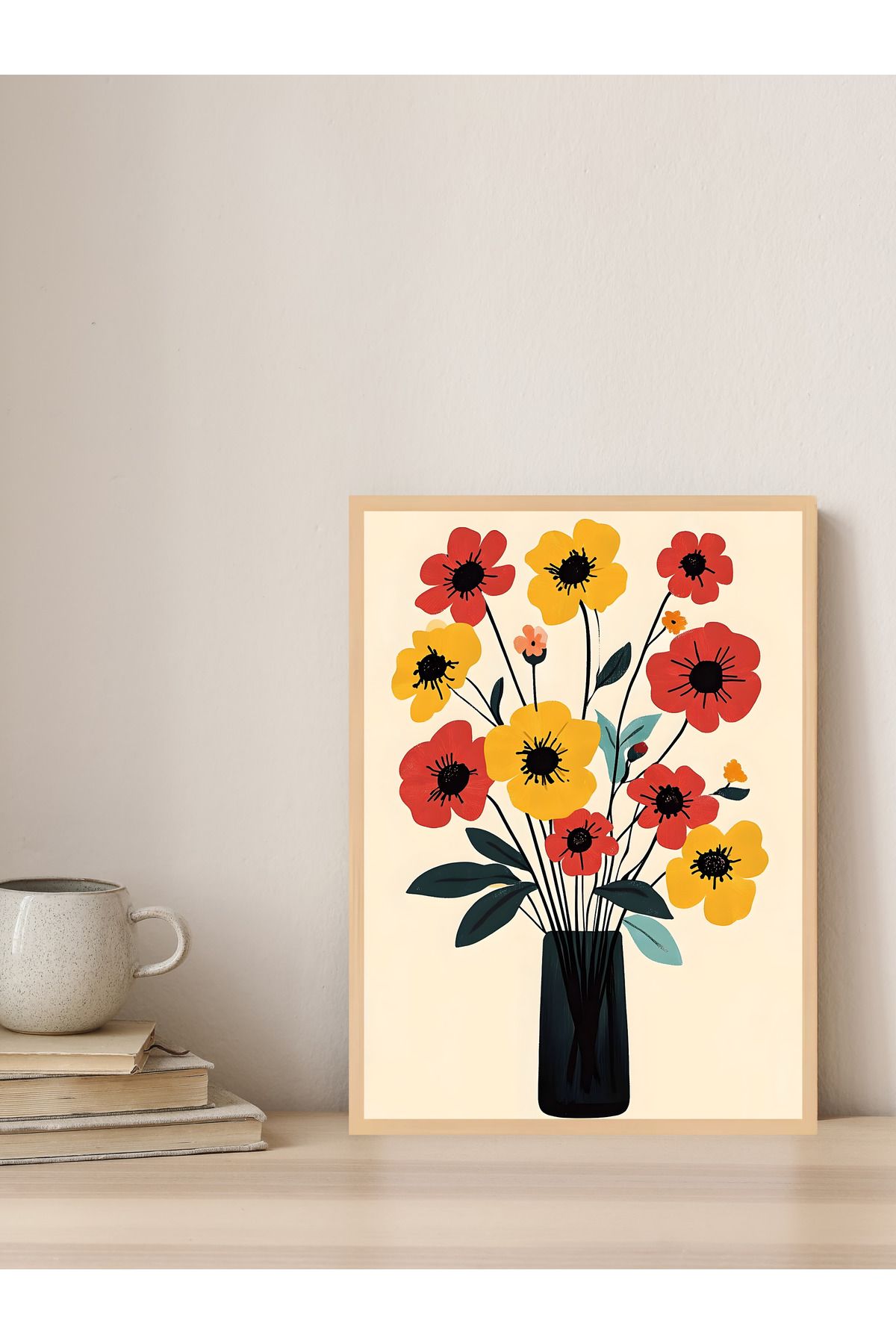 Tuba Decor Tek parça Ahşap Çerçeve Görünümlü MDF Tablo
