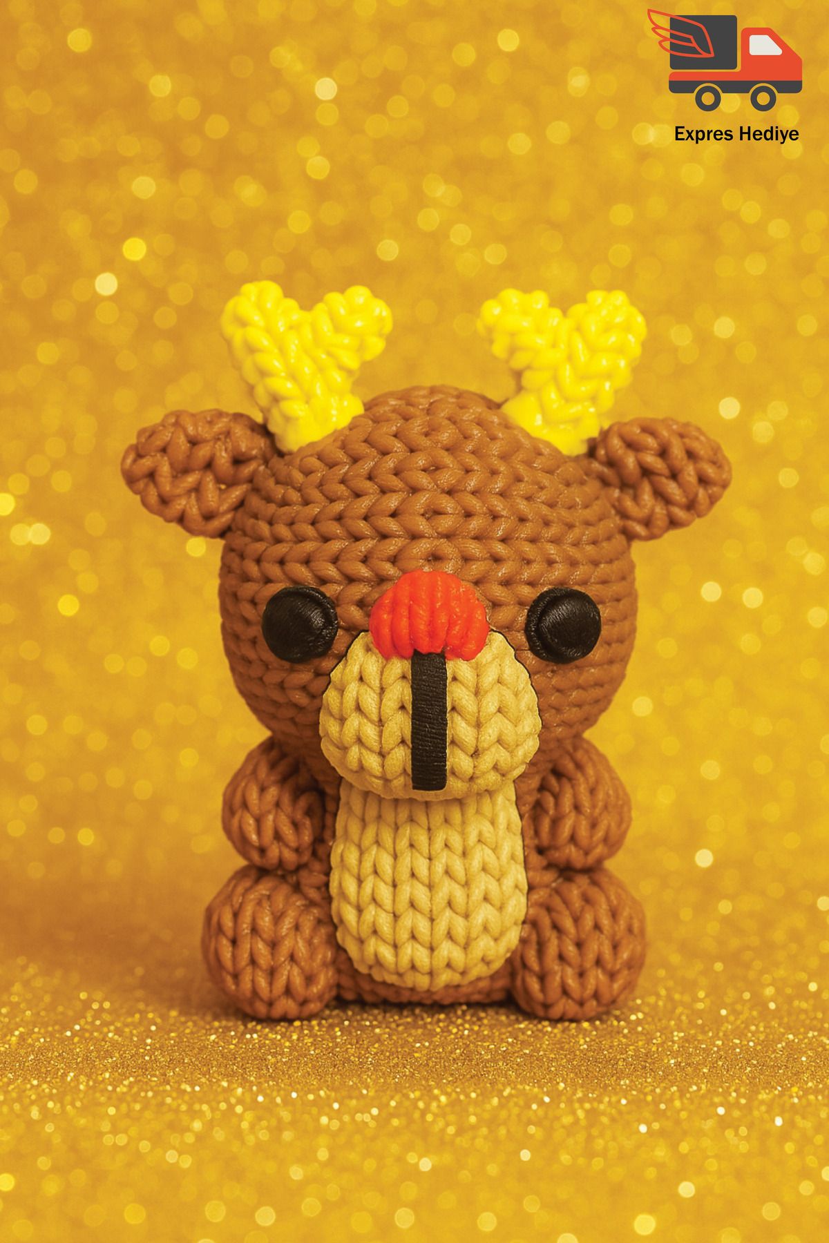 expres hediye Amigurumi Geyik, Arkadaşa Sevgiliye Hediye Biblo Geyik