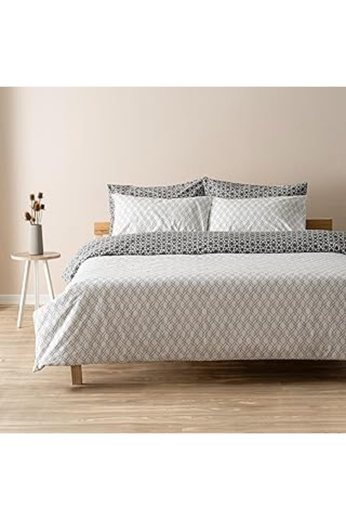 Mu Art Ahşap Soley | Mix & Match | Blanj |%100 Pamuklu Tek Kişilik Nevresim Seti Antrasit