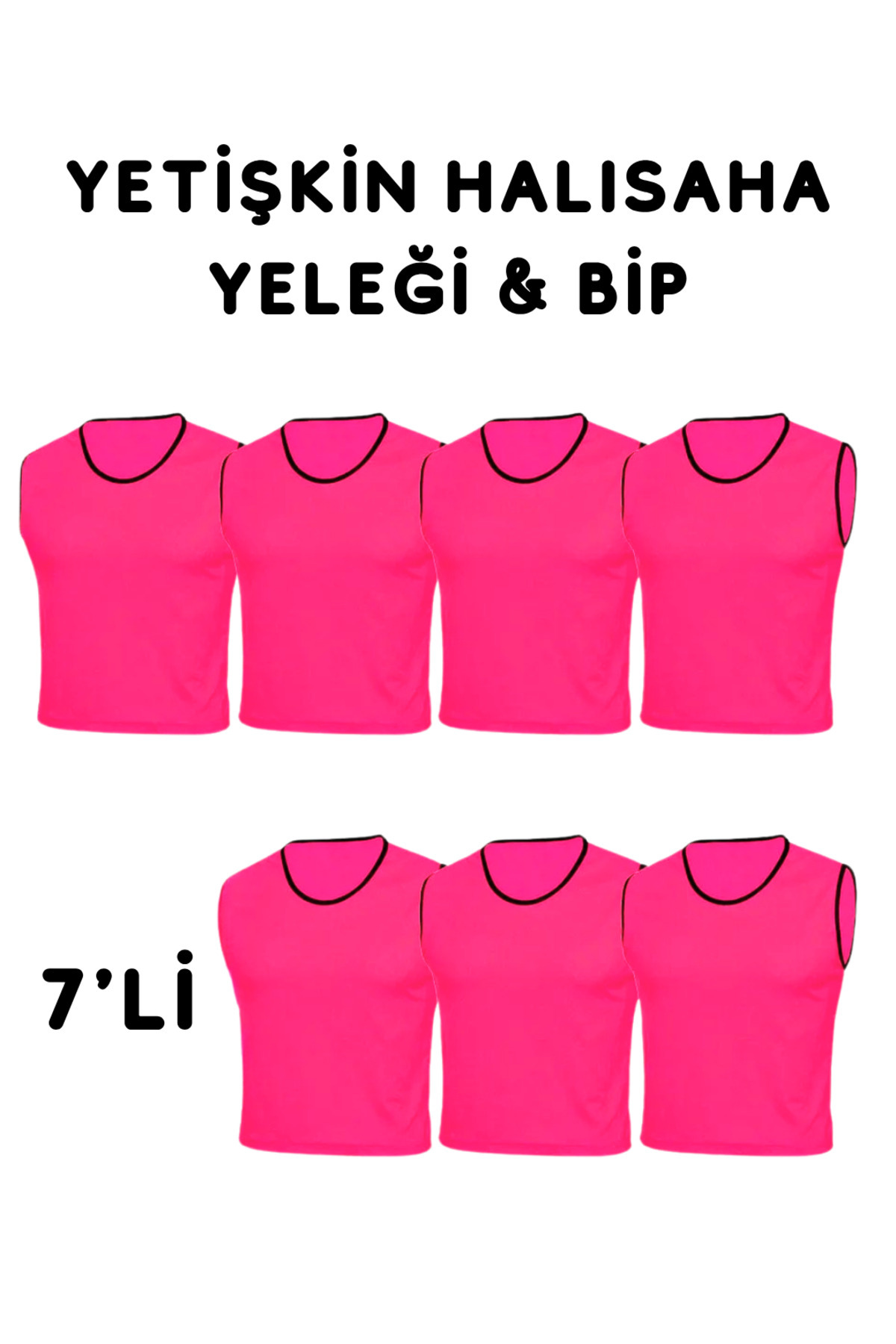RUTBİL SPORTS YETİŞKİN PEMBE 7'Lİ Halı Saha Yeleği-Halı Saha Bip 7'Lİ- Antrenman Yeleği PEMBE 7'Lİ