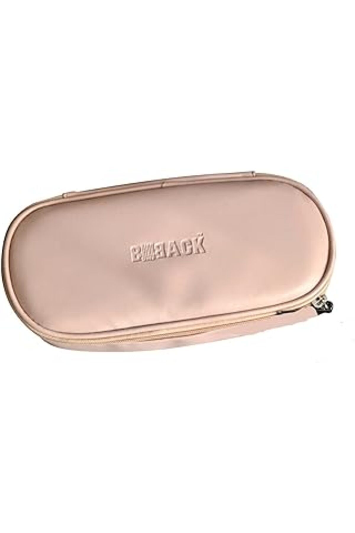 Mu Art Ahşap Bback Oval Fermuarlı Kalem Kutusu Suni Deri Uçuk Pembe