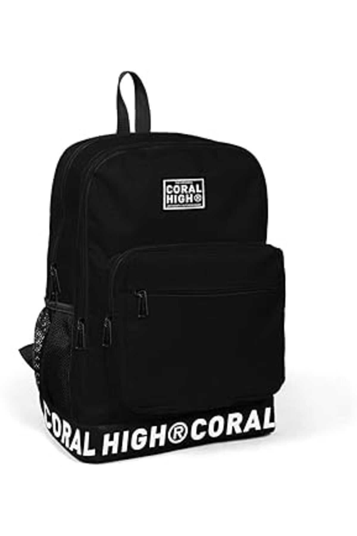 Pazarcan Coral High Logo Nakışlı Siyah Ortaokul, Lise Ve Günlük Sırt Çantası(Usb Ve Aux Soketli)