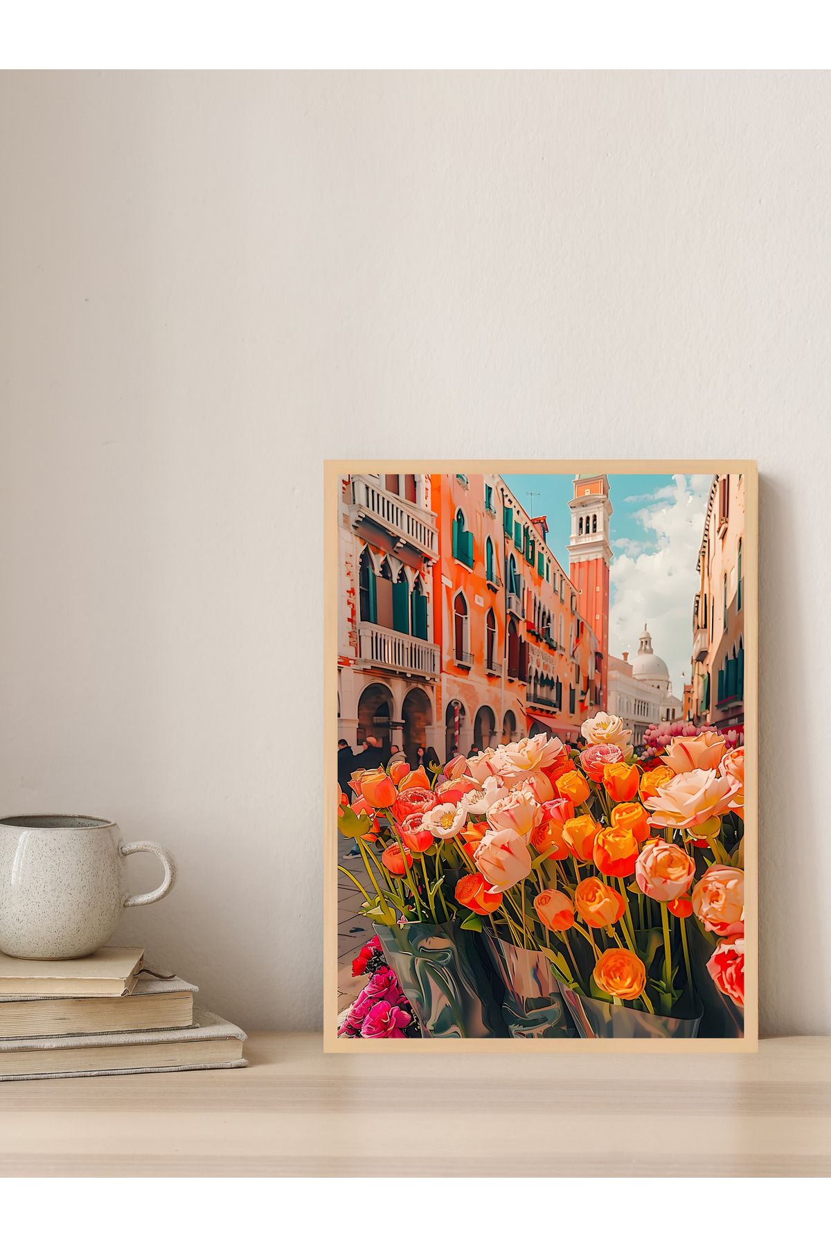 Tuba Decor Tek parça Ahşap Çerçeve Görünümlü MDF Tablo