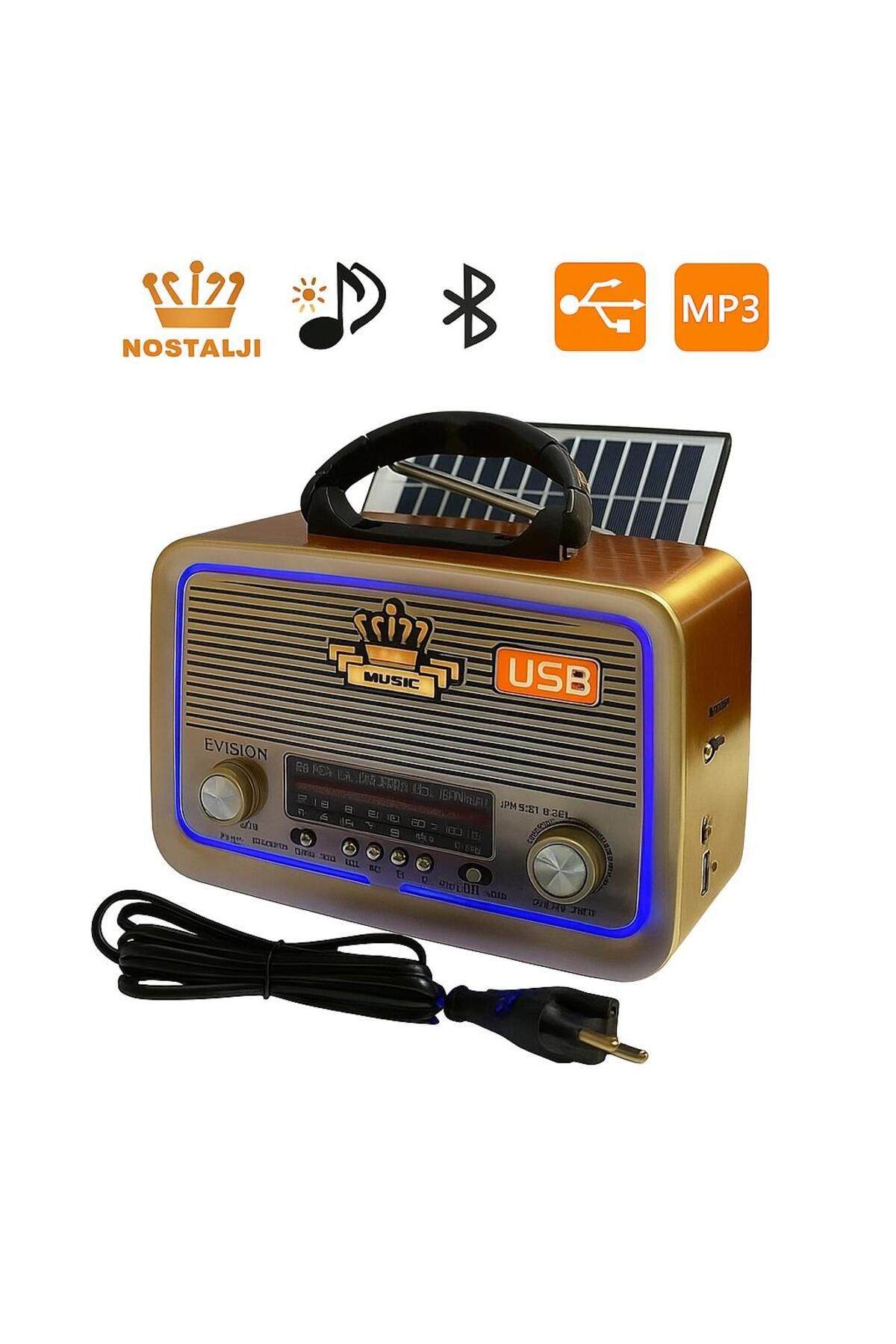 kar-bul Yeni Nostalji Görünümlü 301 Solar Müzik Çalar Radyo Blututlu Usb Girişli Müzik Kutusu /sd/aux/fm