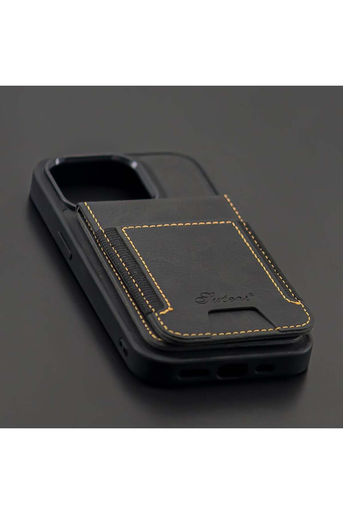 Case&Case iPhone 11 Uyumlu Deri Özellikli Extra Kartlıklı Ve Lens Hediyeli Kılıf