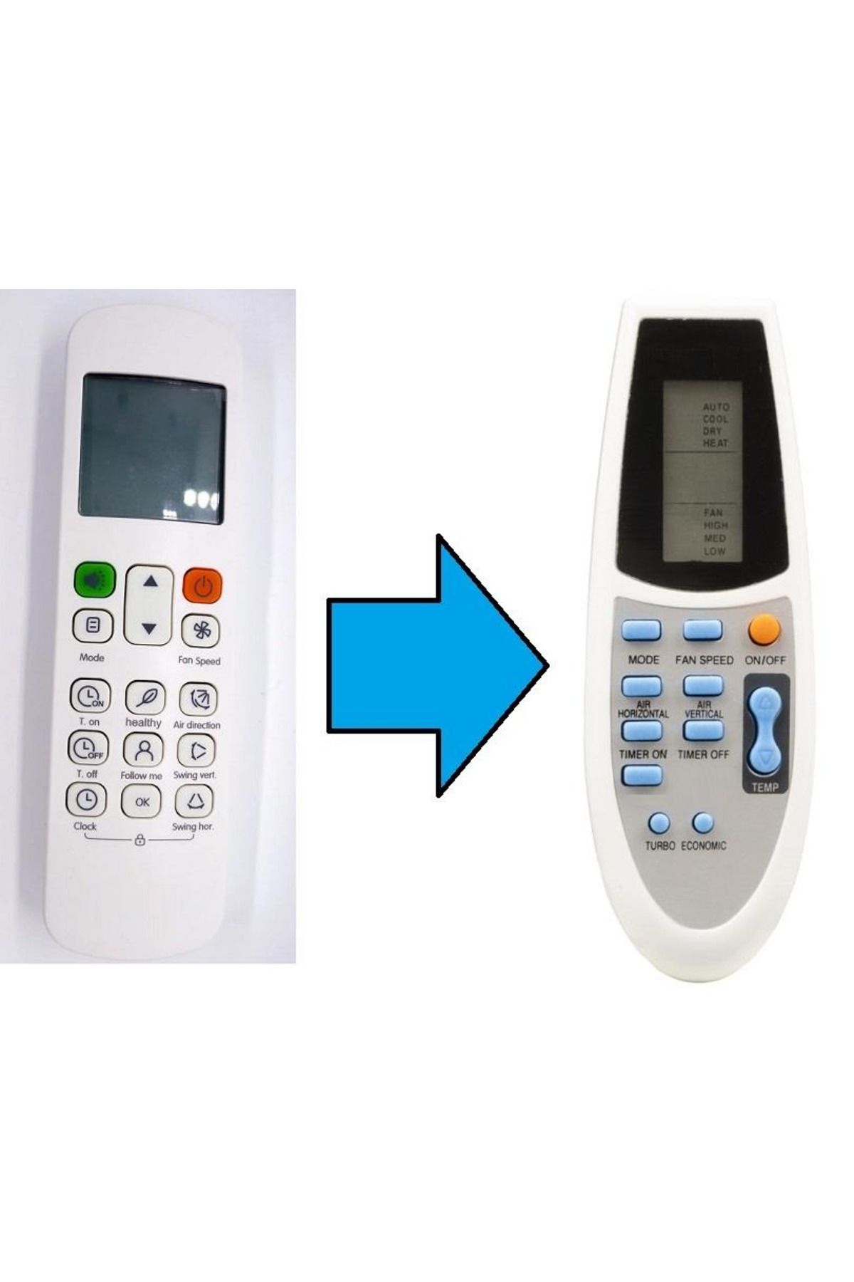 Midea Bosch Klima Kumandası-Resimde Sağdaki Gönderilir