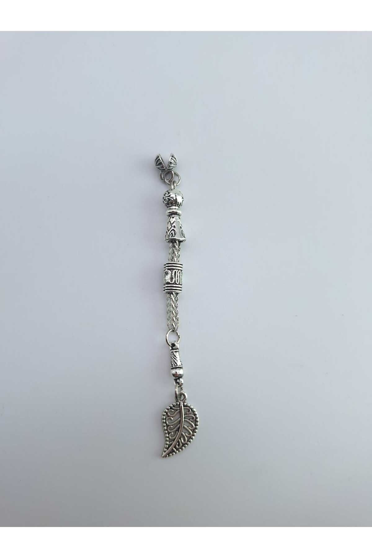 QELA COLLECTION Tesbih Ucu Metal 5 Adet Püskül – Dayanıklı Zamak Döküm – Gümüş Görünümlü Püskül