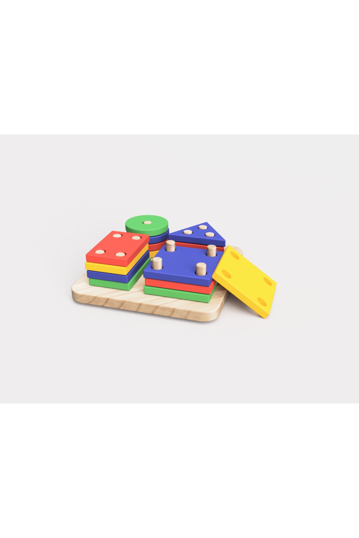 talaşoğlu Montessori şekil ve renk sıralama bulmaca peg oyuncak