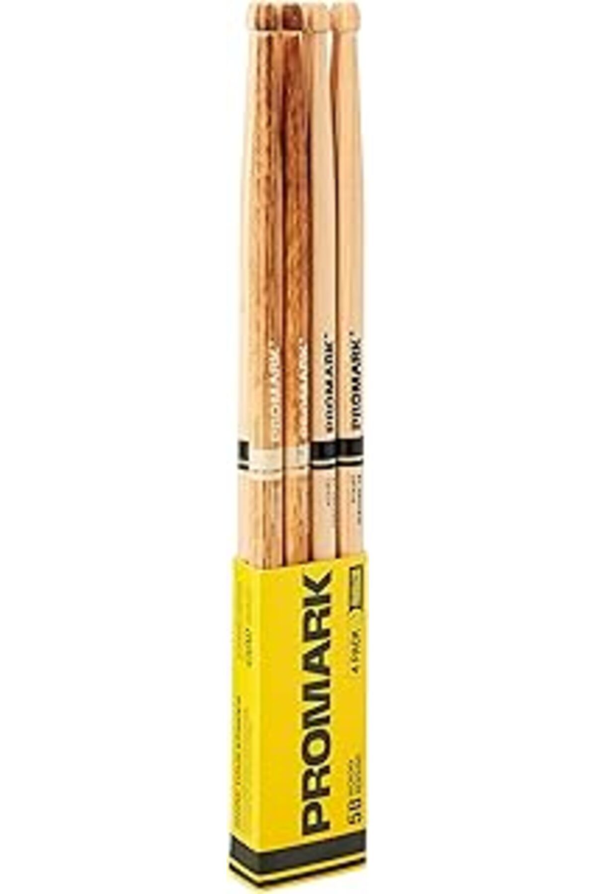 Qedii Promark Rebound 5B Hickory Drumstick, Eichelholzspitze, Firegrain 4Er-Pack