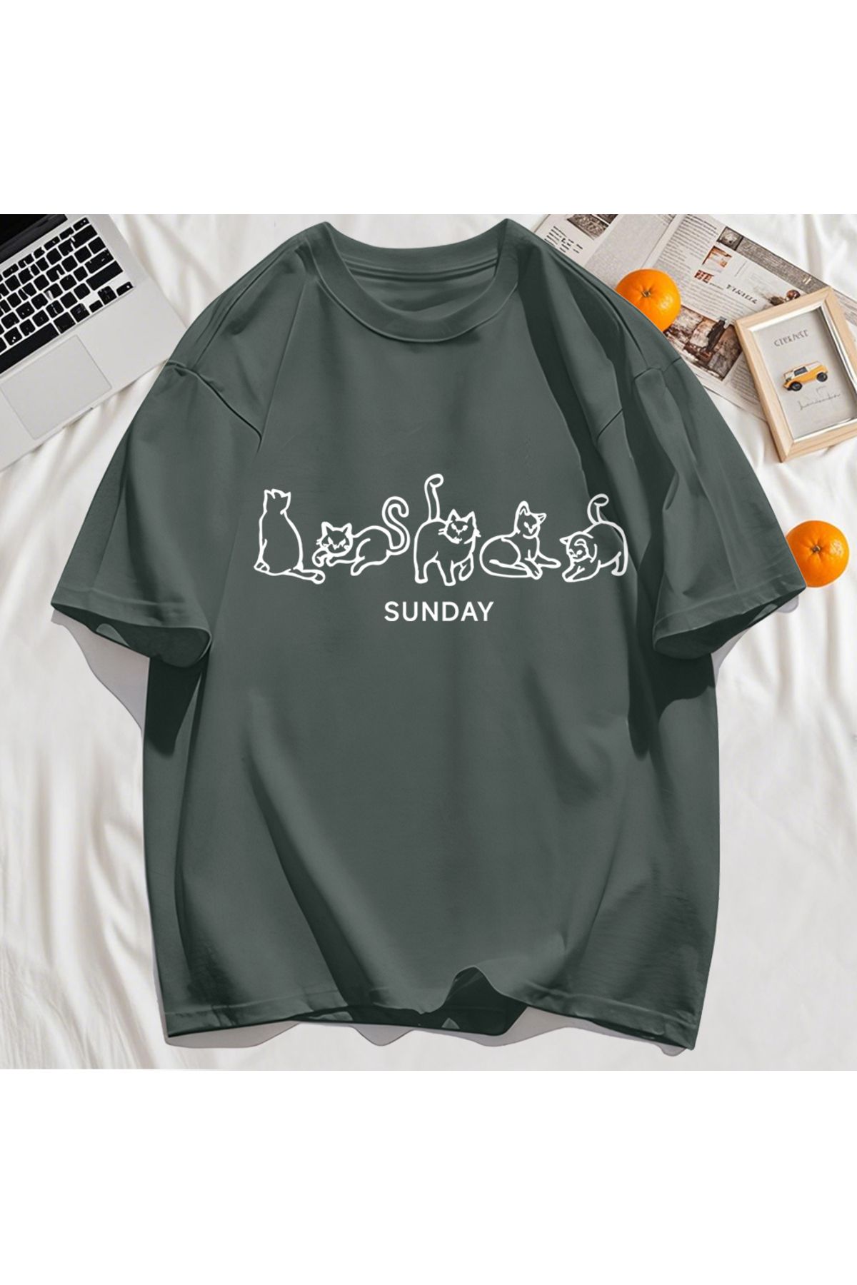 StartMore Y2k Vintage Tişört Tee Pazar Karikatür Kediler Tasarım Baskı