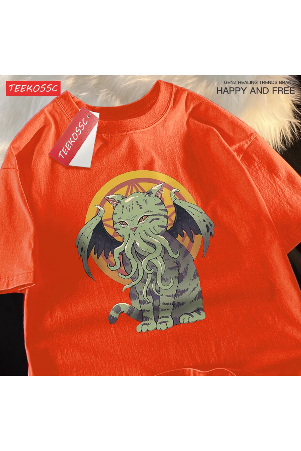 StartMore Y2k Vintage Tişört Tee Japon Harajuku lanetlenmiş kedi bask