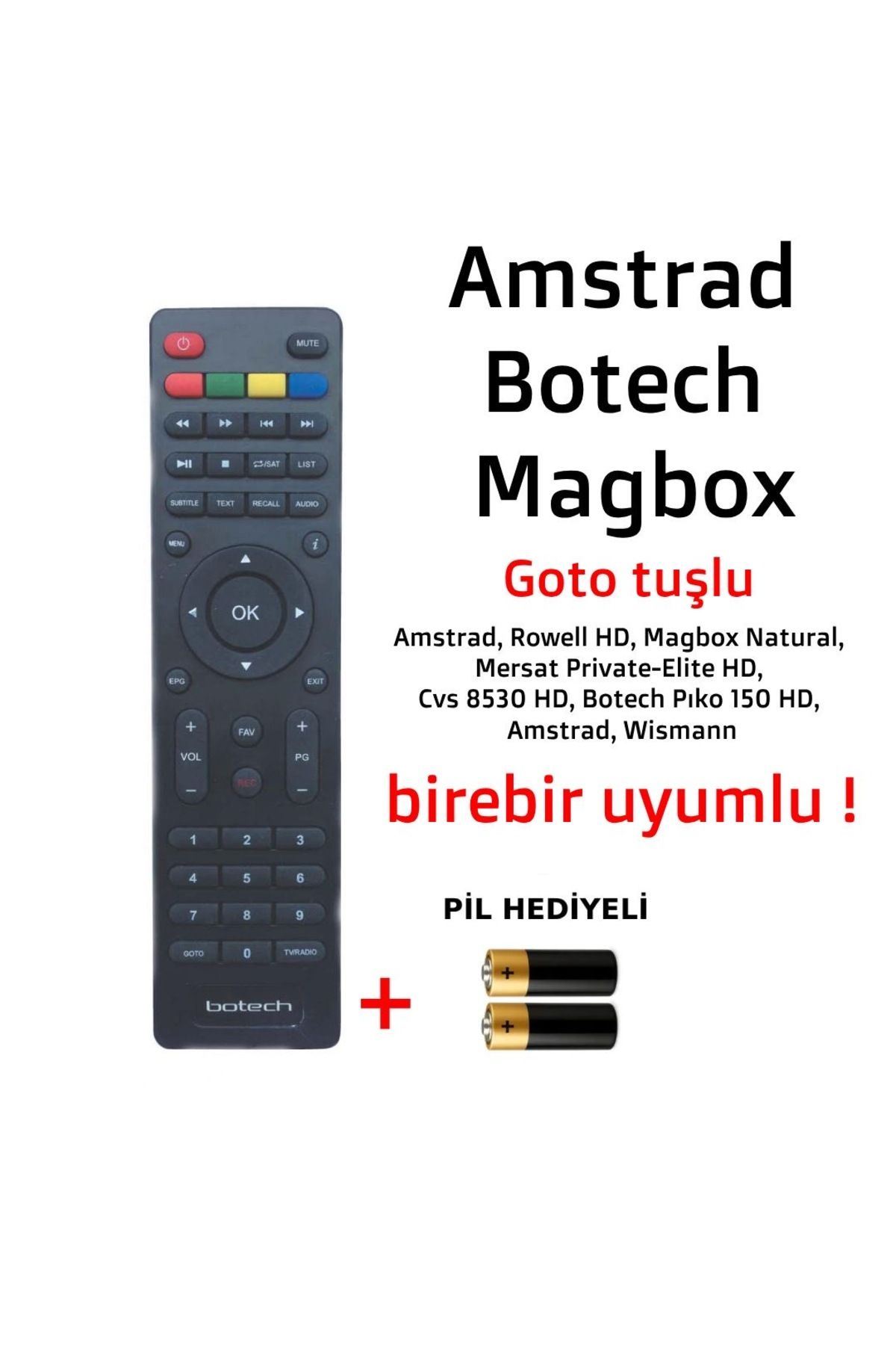 Suntel Amstrad Botech Magbox Goto tuşlu HD Slim kalıp kumanda