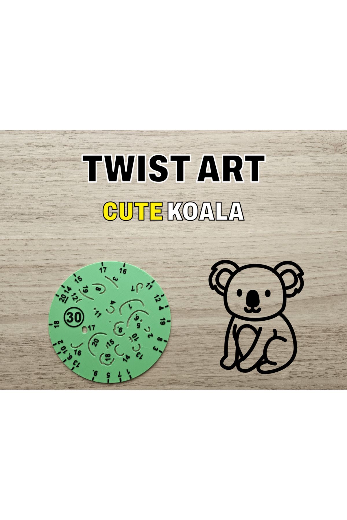 talaşoğlu Twist Art 30 Koala - Rotary Çizim Şablonu