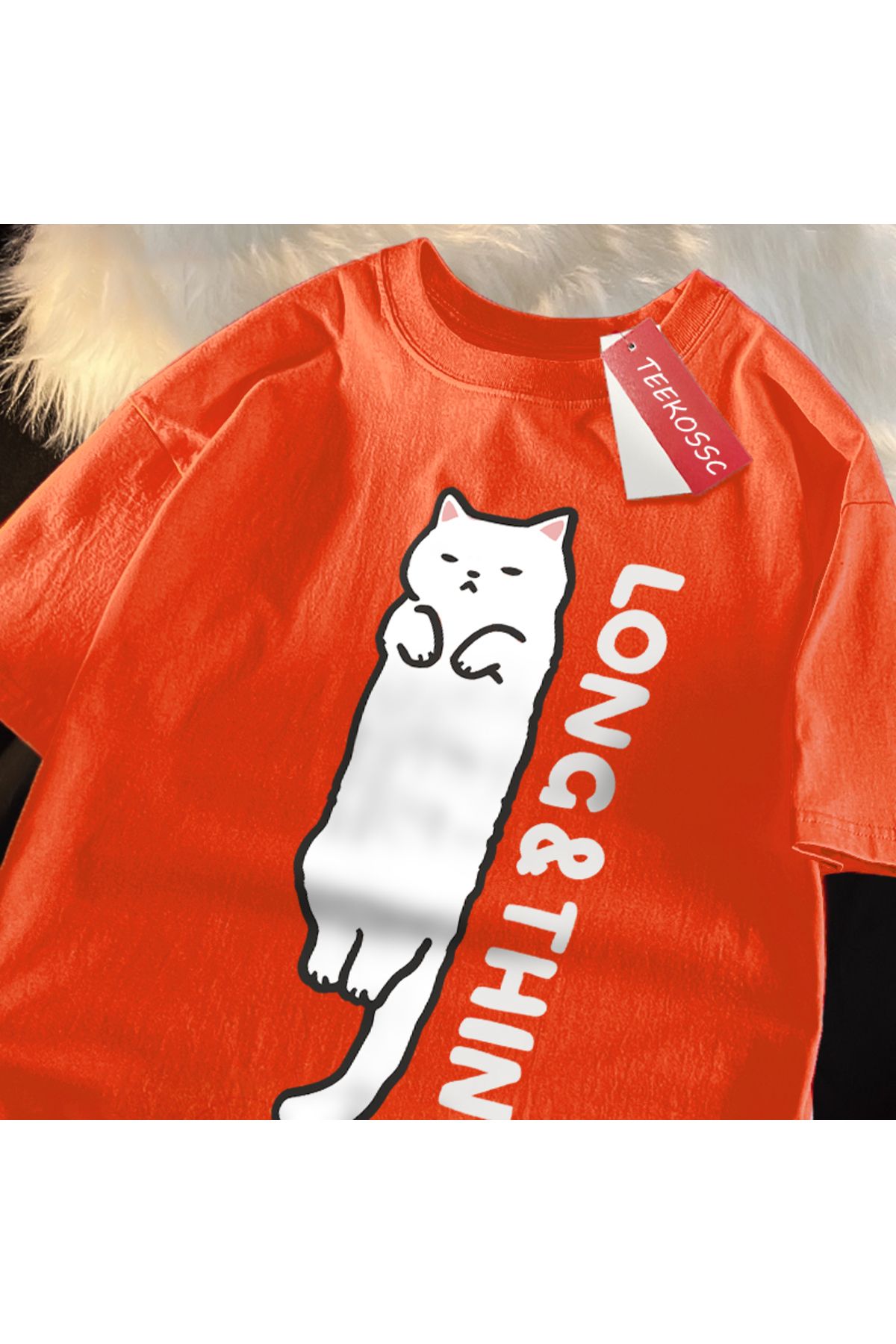 StartMore Y2k Vintage Tişört Tee Eğlenceli ince beyaz kedi japon tarzı
