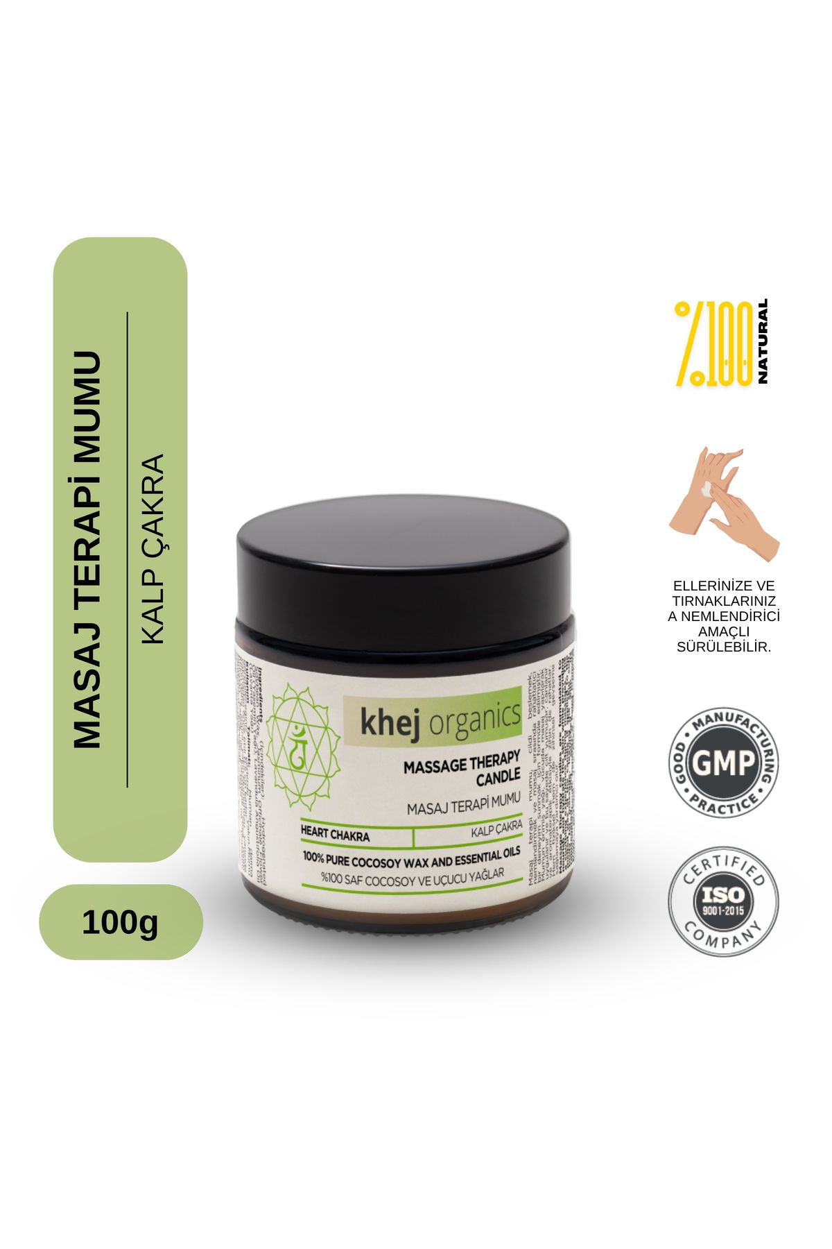 Khej Organics Kalp Çakra Masaj Terapi Mumu 100gr