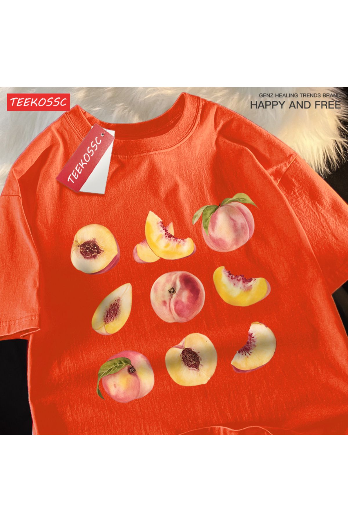 StartMore Y2k Vintage Tişört Tee 9 yolları yemek şeftali baskı