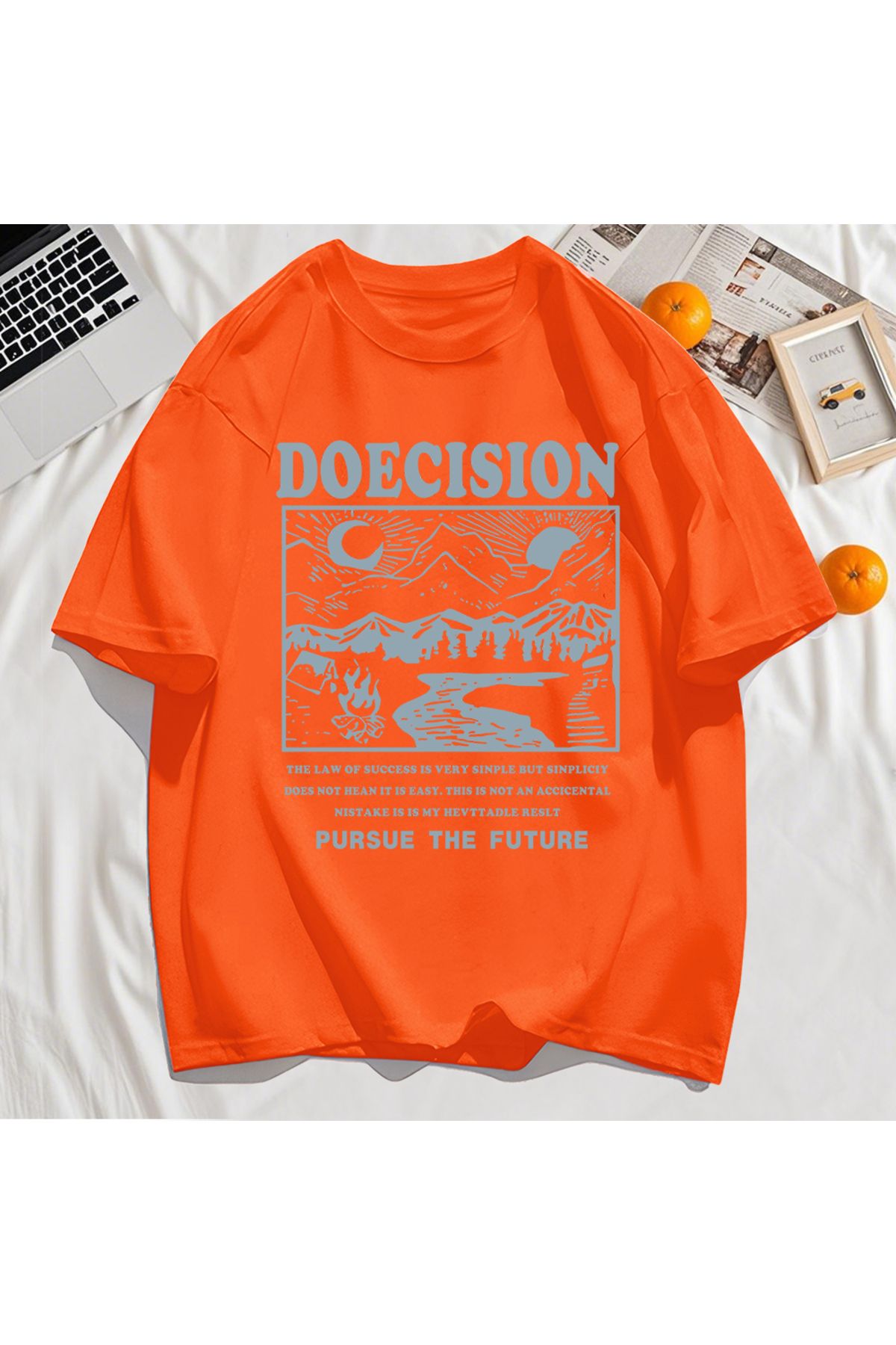 StartMore Y2k Vintage Tişört Tee Doecision Pursue Gelecek Baskı