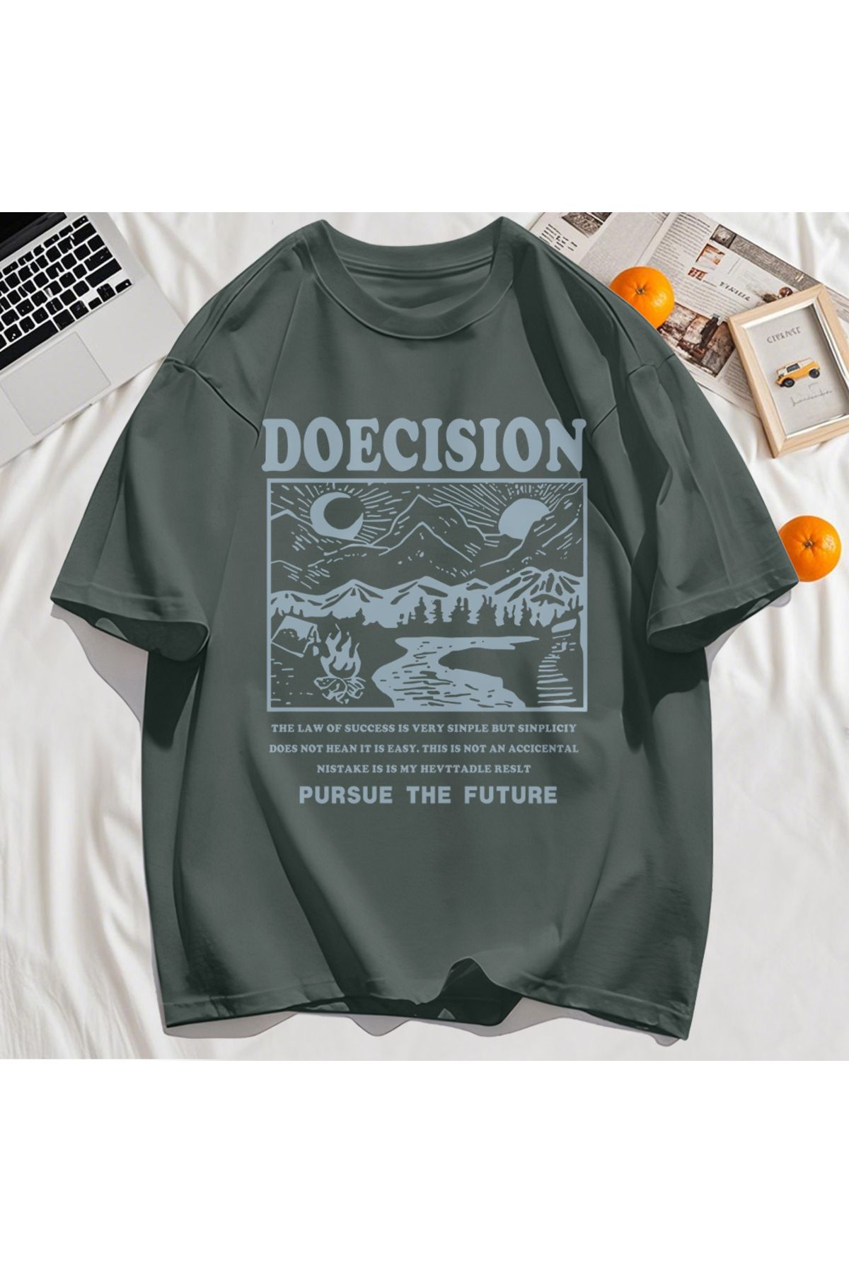 StartMore Y2k Vintage Tişört Tee Doecision Pursue Gelecek Baskı