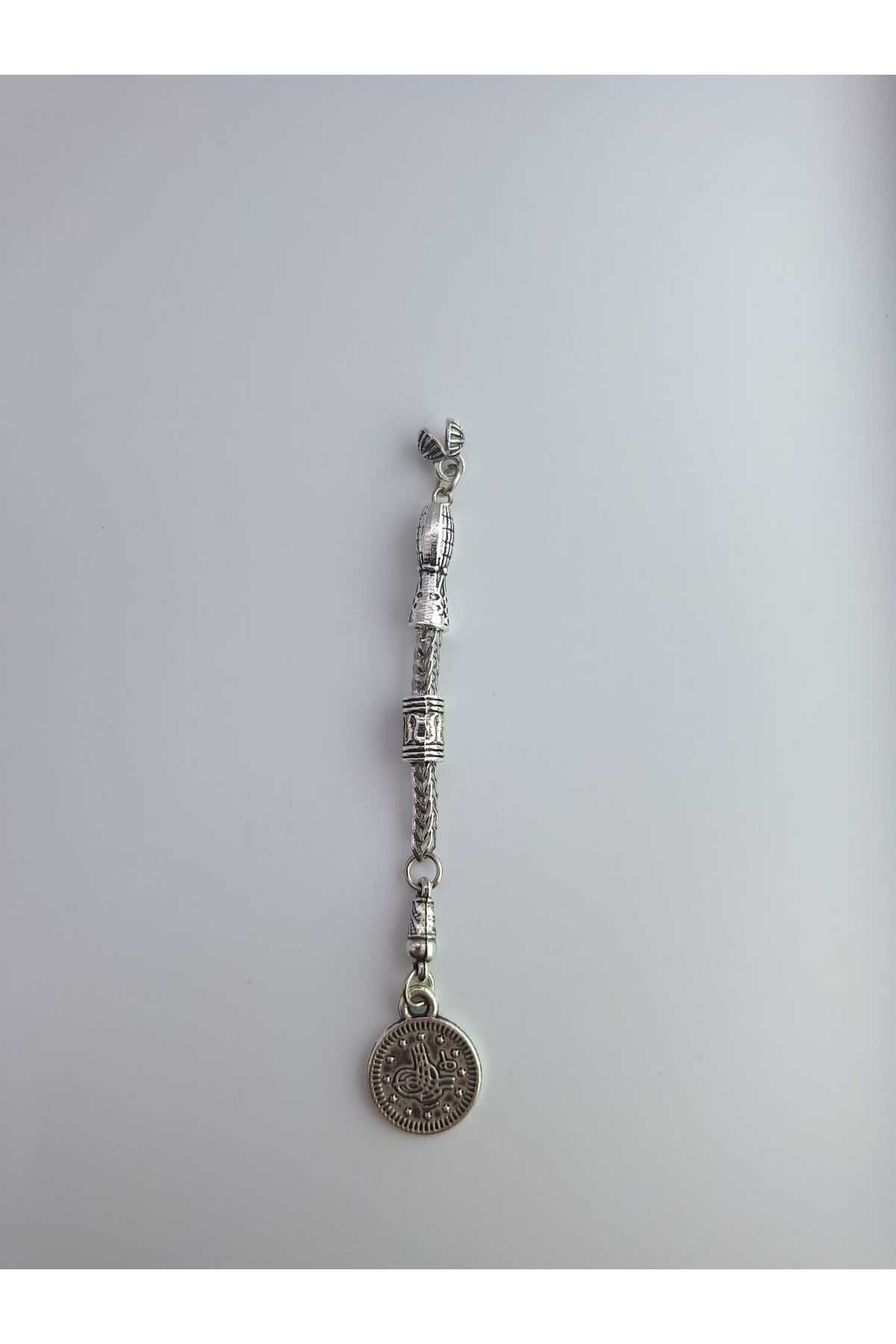 QELA COLLECTION Tesbih Ucu Metal 5 Adet Püskül – Dayanıklı Zamak Döküm – Tesbih Püskülü - Gümüş Görünümlü Püskül