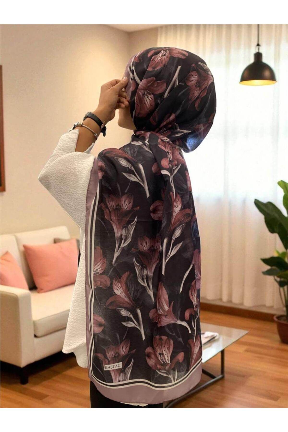 Baştacı BAŞTACI PAMUK ÇİÇEK GÜL KURUSU ŞAL