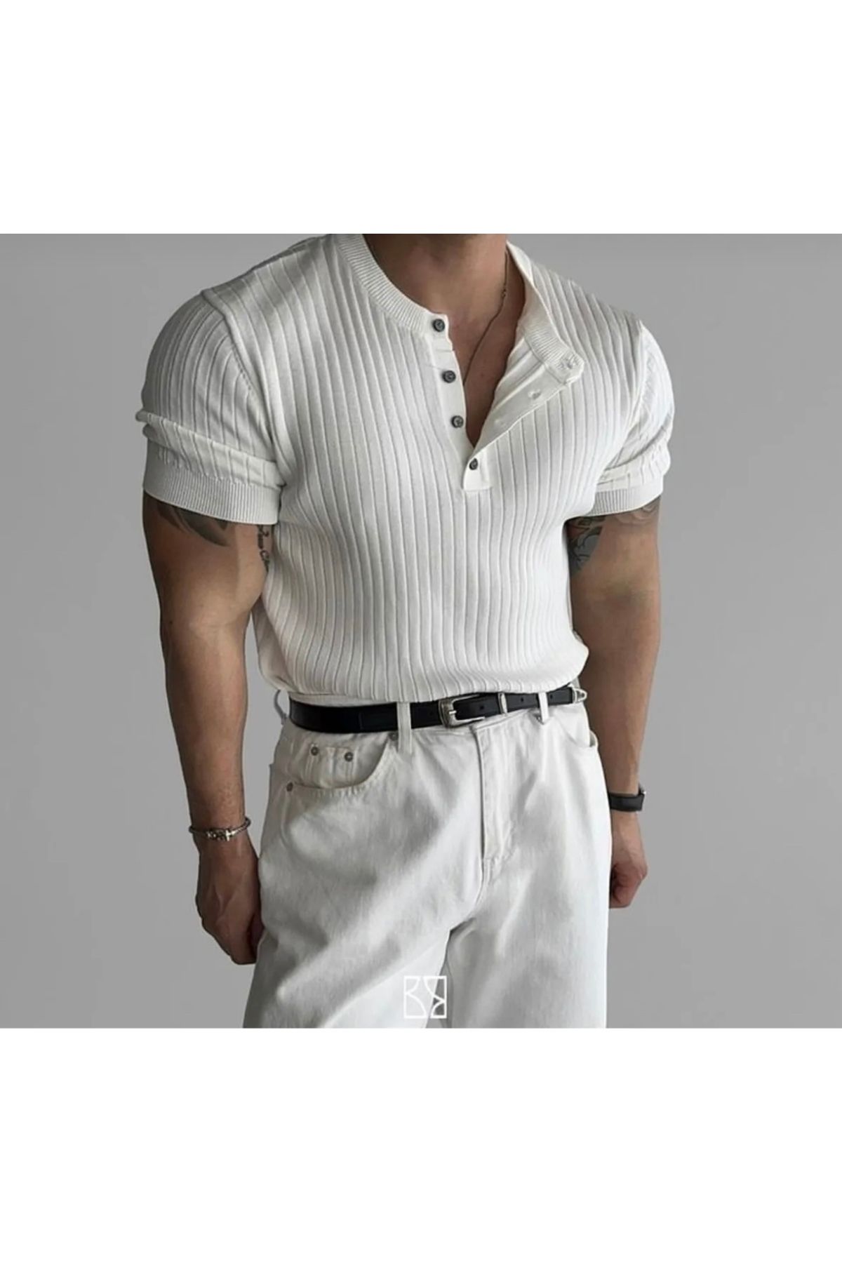 Butik Ross Slimfit Düğme Detaylı Tişört