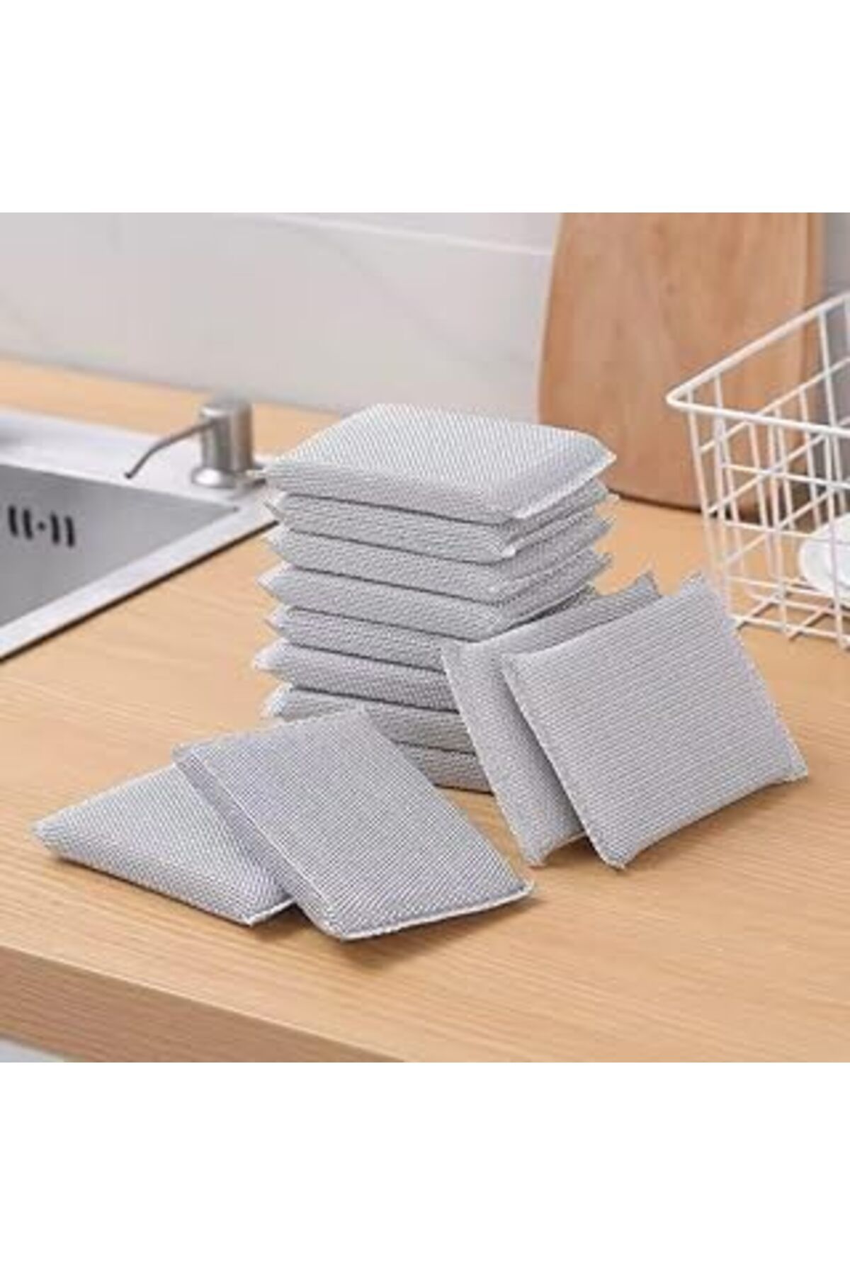 Qedii Orret Home 2 Adet Inox Bulaşık Süngeri, Çizdirmez Telli Ovma Süngeri, Paslanmaz Çelik, Mutfakta Güç