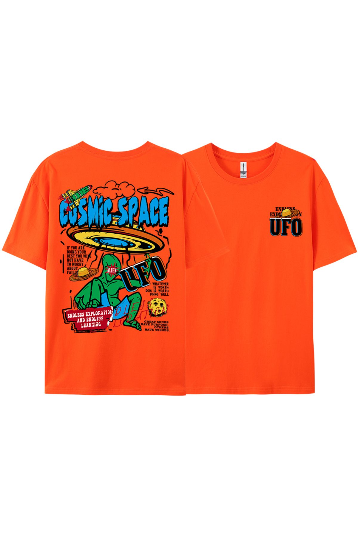 StartMore Y2k Vintage Tişört Tee Kozmik uzay Ufo