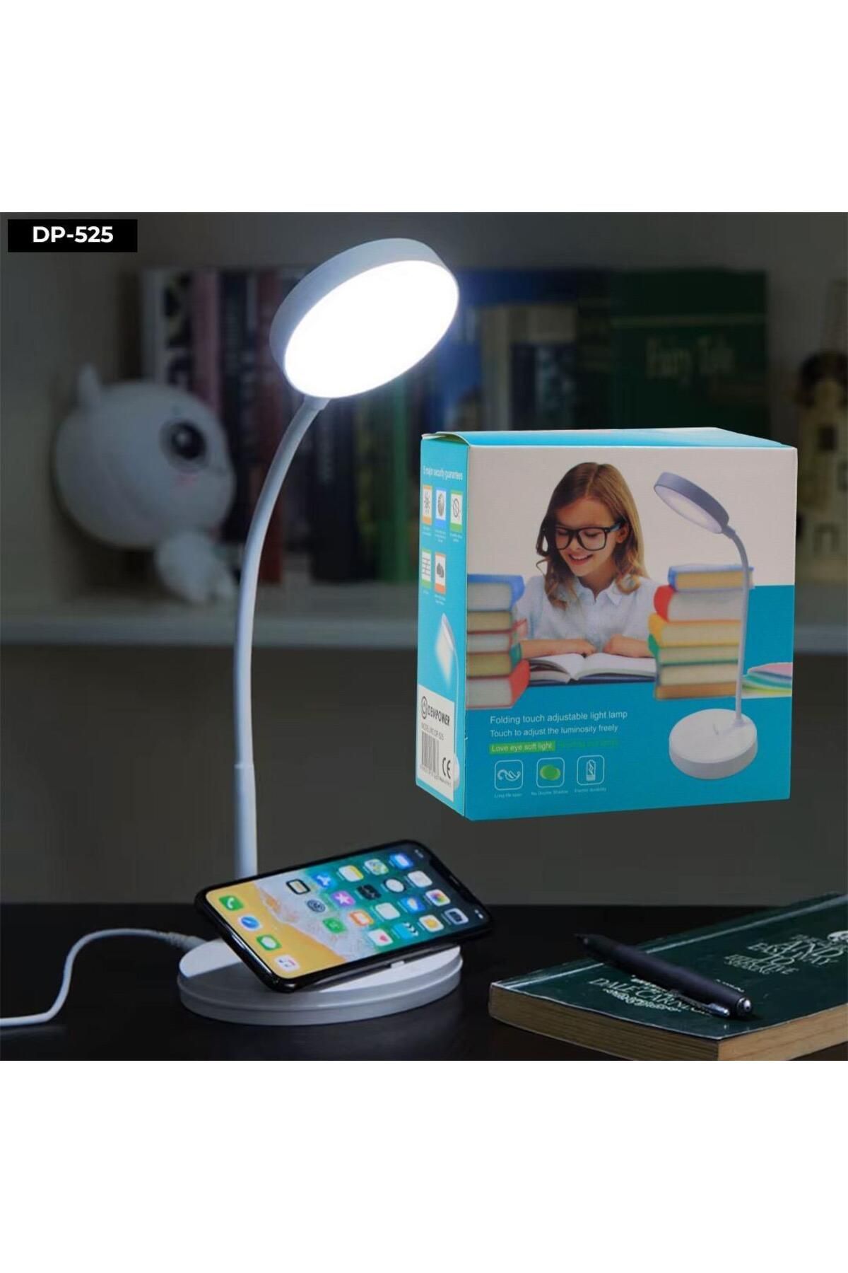 Midday Göz Koruyucu Dokunmatik Masa Lambası Ayarlanabilir Işık, Telefon Standlı, Şarj Edilebilir LED Lamba