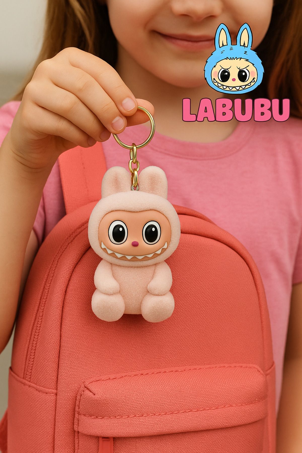 TOYFEST Labubu Peluş Anahtarlık Çanta Şüsü - MODEL 2 - Yavruağzı