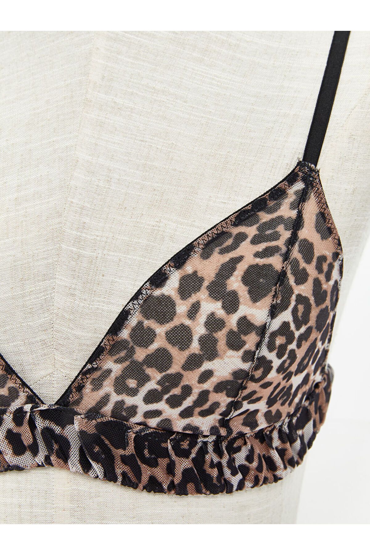 LC Waikiki-New Season Underwireless Filled Leopard Pattern Fancy Triangle Bra - S5Qm49Z8 3