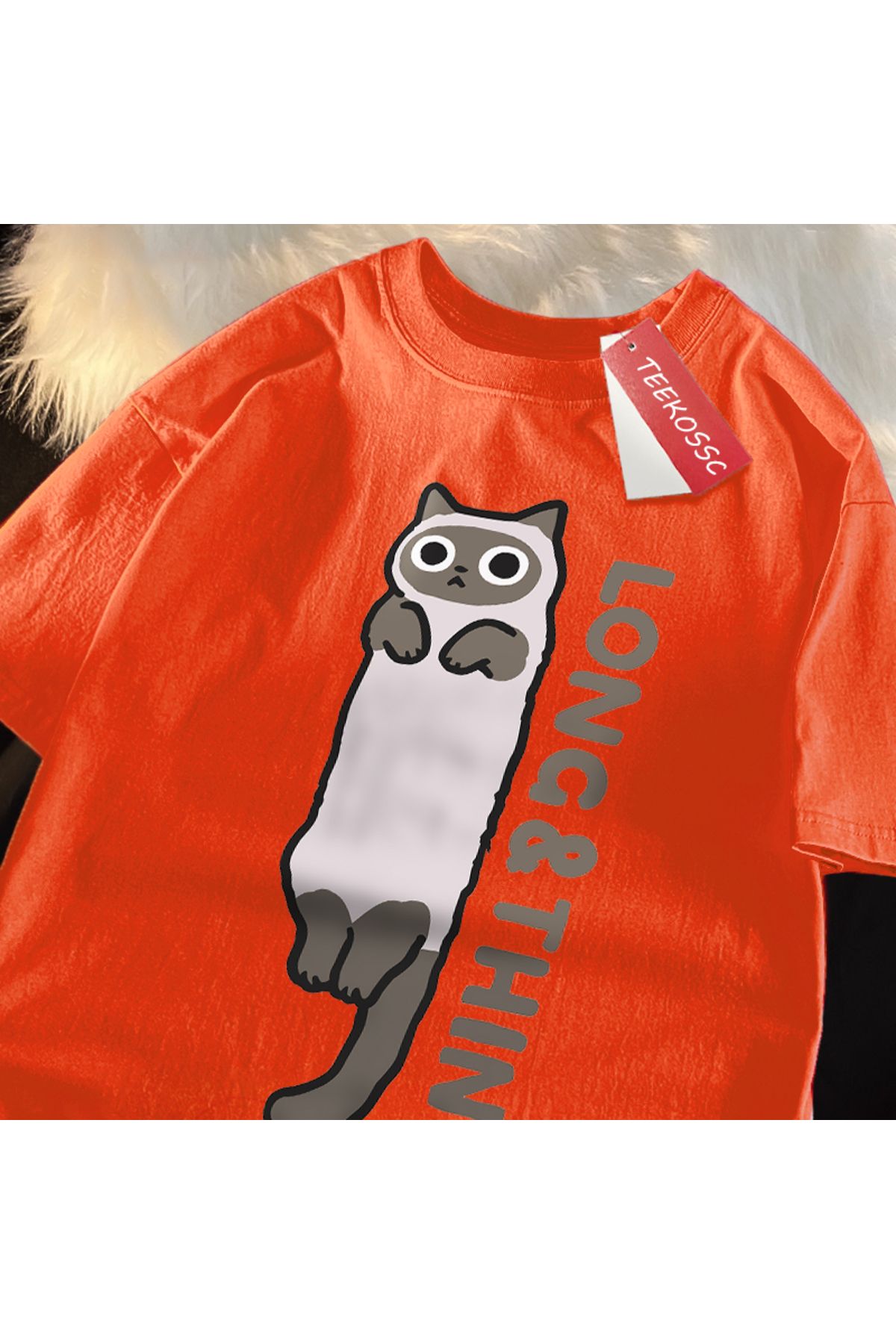 StartMore Y2k Vintage Tişört Tee Eğlenceli ince gri kedi baskı japon tarzı