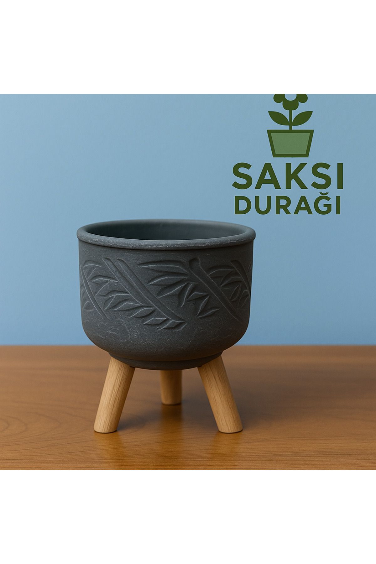 Home Ahşap Ayaklı Eskitme Saksı
