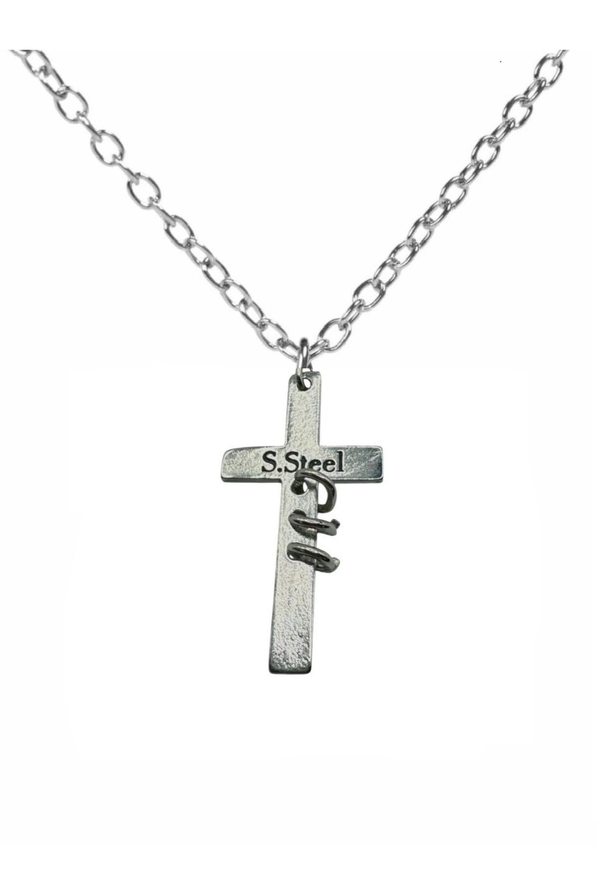 Herşey Nota Death Note L Çapraz Haç Kolye 60 cm Zincirli | Unisex Anime Aksesuar
