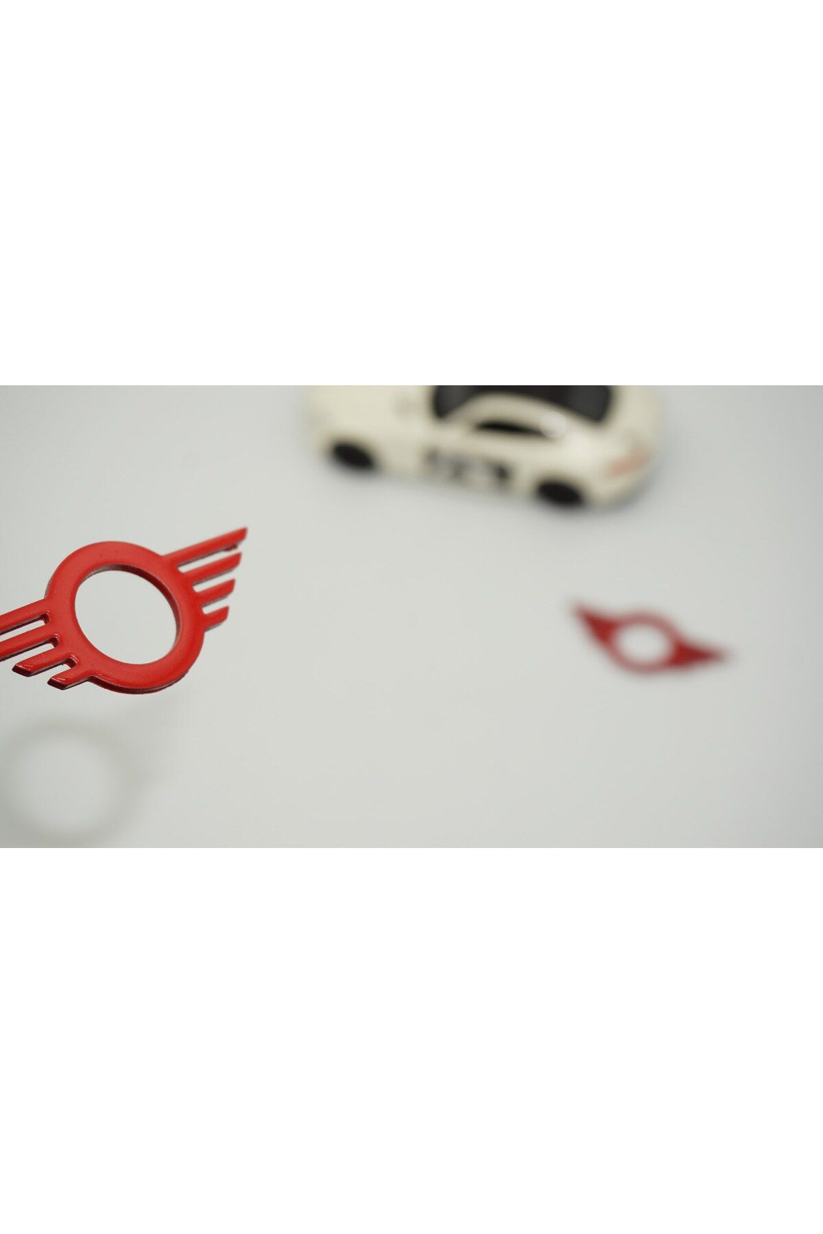 DK Tuning Mini Cooper Logo Kapı Kilidi Kırmızı Çerçeveleri