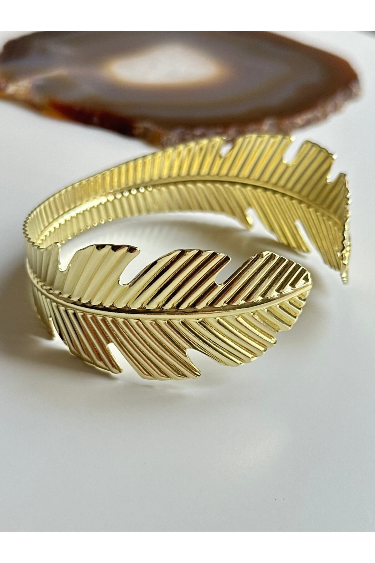 YOUES JEWELRY Çelik Helen Helenistik Pazu Kol Kelepçesi Gold Ayarlanabilir Kelepçe